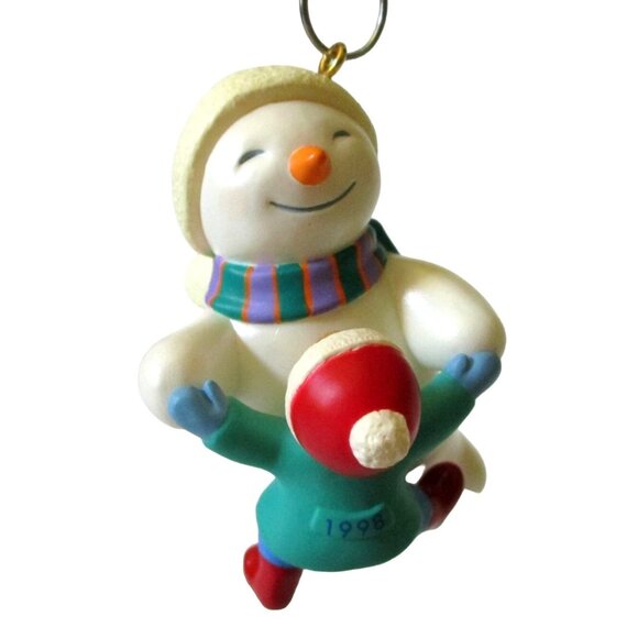 Vintage 1998 Hallmark Fancy Footwork Christmas Ornament Snowman Boy Dancing - Picture 1 of 5